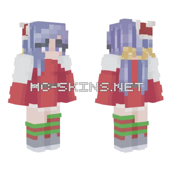 Neon Lights Christmasified Minecraft skin, front and back