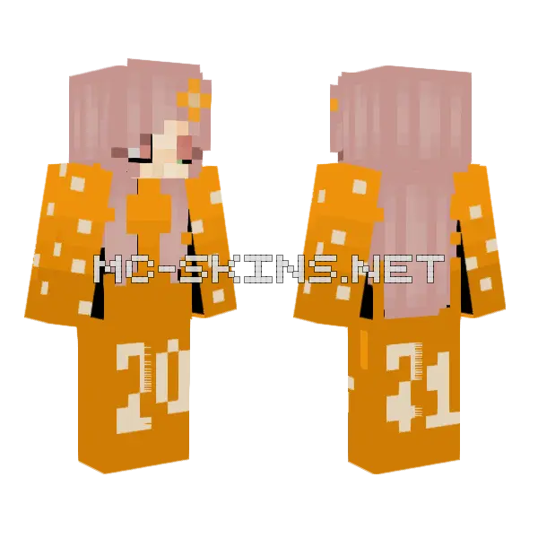 Neon Orange Minecraft skin, front and back