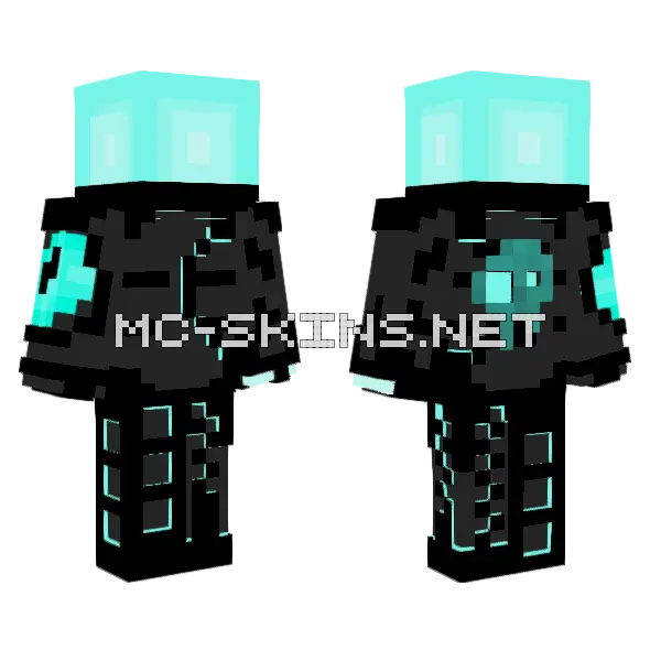 Neon Overlord Minecraft skin, front and back