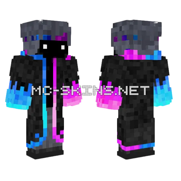 Neon Overlord Minecraft skin, front and back