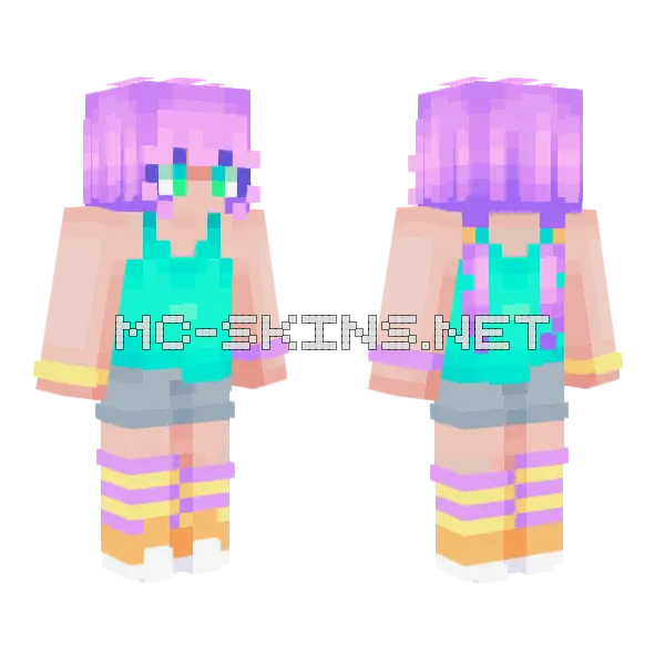 Neon Party Te Minecraft skin, front and back