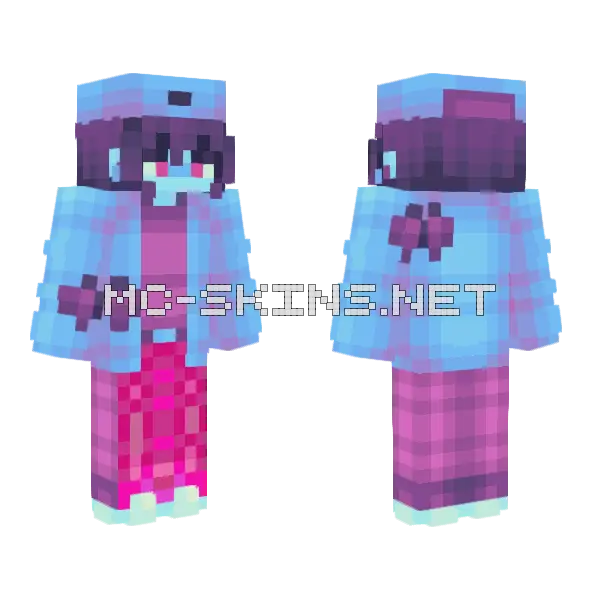 Neon Pink Outfit Minecraft skin, front and back