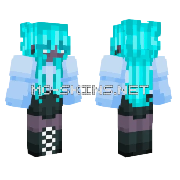 Neon Skies Girl Minecraft skin, front and back