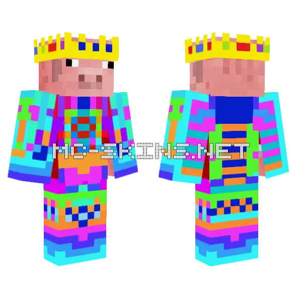 Neon Technoblade 2.0 Minecraft skin, front and back