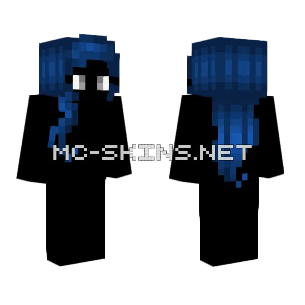 Nerdy Hairbase Blue Minecraft skin, front and back