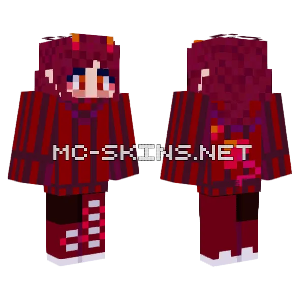 Nerium Demon Girl Minecraft skin, front and back
