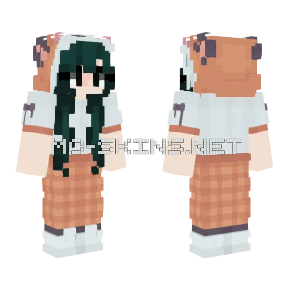 Nertix Fox Girl Minecraft skin, front and back