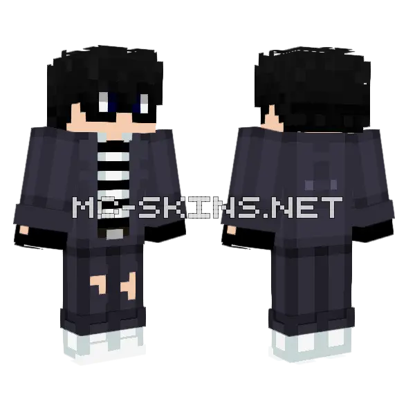 Netheo Minecraft skin, front and back