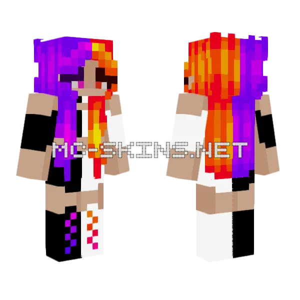 Nether And End Girl Minecraft skin, front and back