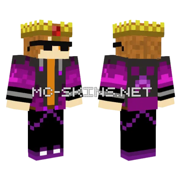 Nether King Awesamdude Crown Minecraft skin, front and back