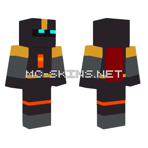 Nether Knight Minecraft skin, front and back