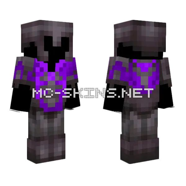 Netherite Amethyst Armor Minecraft skin, front and back