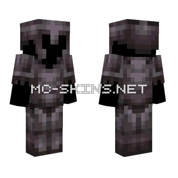 Netherite Armor Slim Minecraft skin, front and back