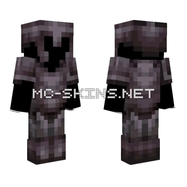 Netherite Armour Base Minecraft skin, front and back
