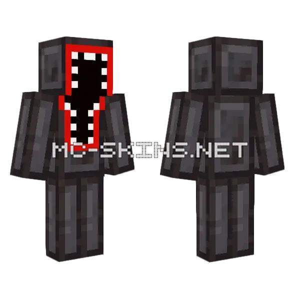 Netherite Camo Stalker Minecraft skin, front and back