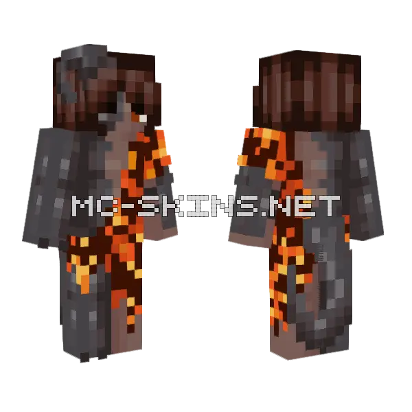 Netherite Forged Minecraft skin, front and back