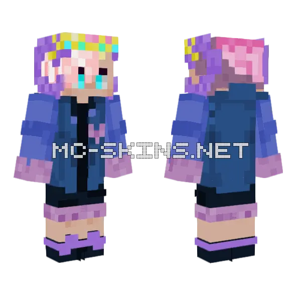 New Colors Minecraft skin, front and back
