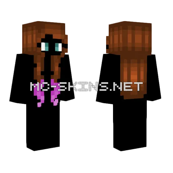 New HB Brunette Pink Dye Minecraft skin, front and back