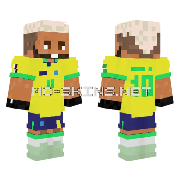 Neymar Brasil Skin Minecraft skin, front and back