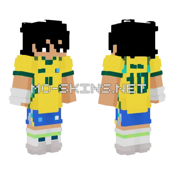Neymar Footballer Minecraft skin, front and back