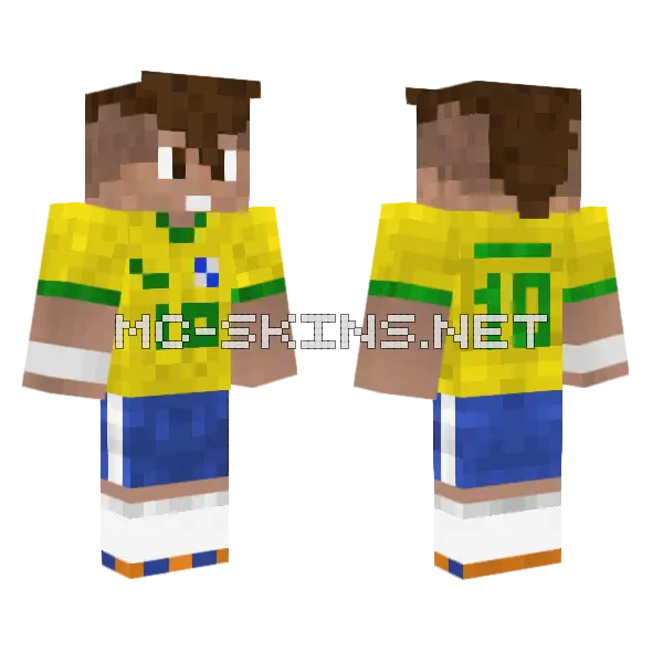 Neymar Jr Brazil World Cup Minecraft skin, front and back