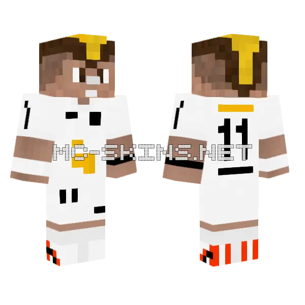 Neymar Jr Santos 2013 14 Minecraft skin, front and back