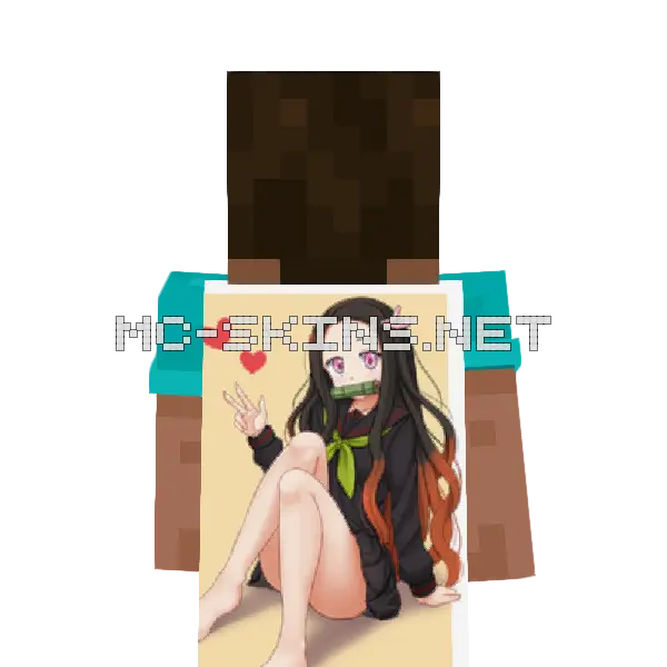 Nezuko Kamado School Uniform cape, outside and lining