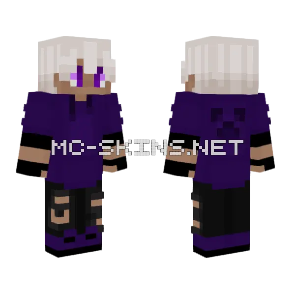 Night Gamer Minecraft skin, front and back