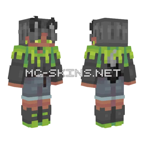 Night Running Minecraft skin, front and back