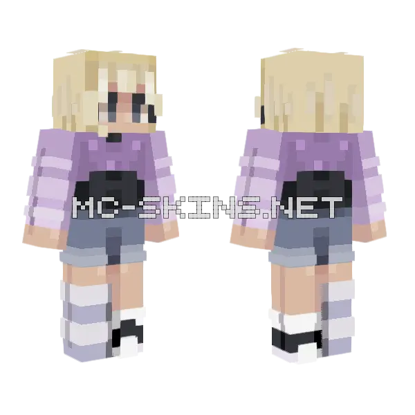 Night Tide Girl Minecraft skin, front and back