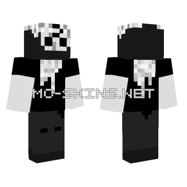 Nightmare Dead Steve Entity Minecraft skin, front and back