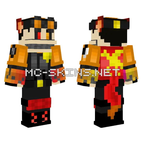Nightmare Fox Hunter Minecraft skin, front and back