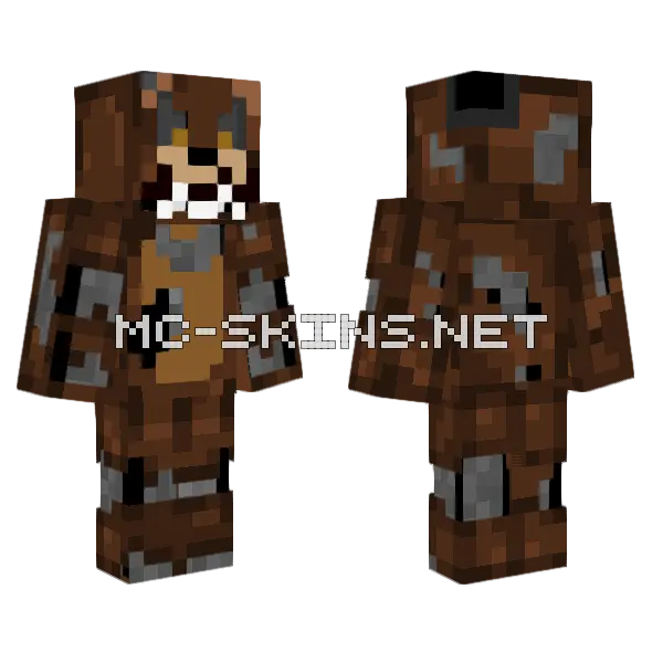 Nightmare Freddy FNAF 4 Minecraft skin, front and back
