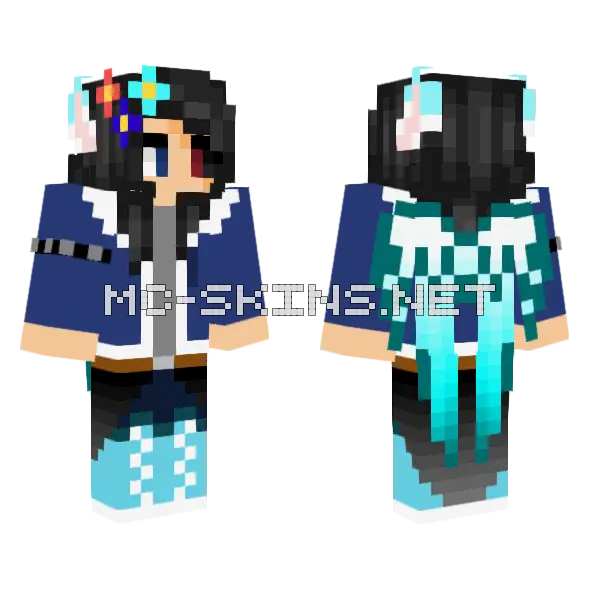Nightmare Luna V4 Minecraft skin, front and back