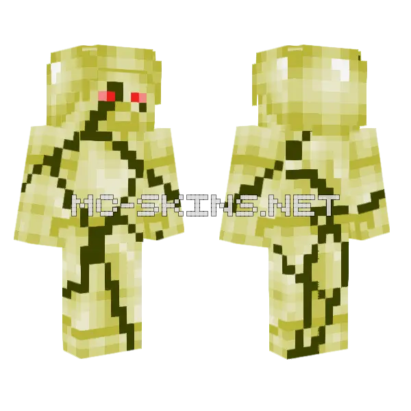 Nightmare Steve Green Minecraft skin, front and back