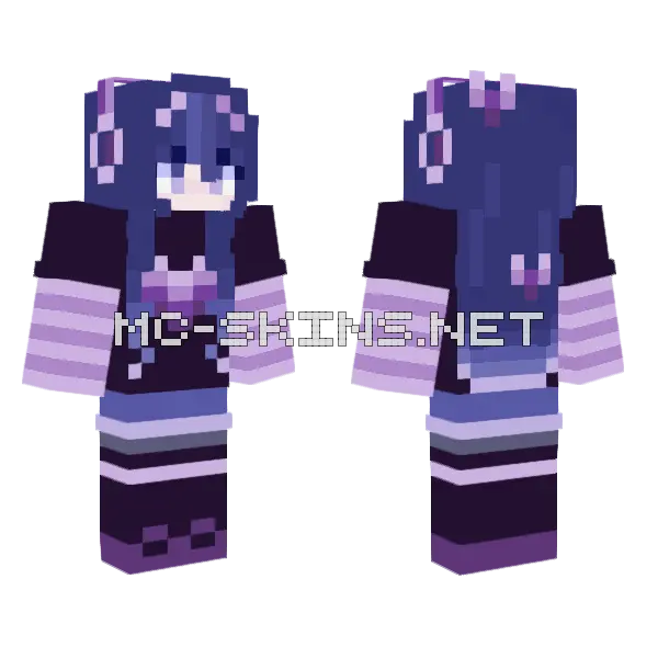 Nightsky Girl Minecraft skin, front and back
