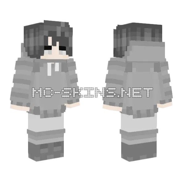 Nighttime Grey Skin Minecraft skin, front and back