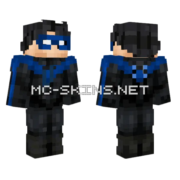 Nightwing Skin Minecraft skin, front and back