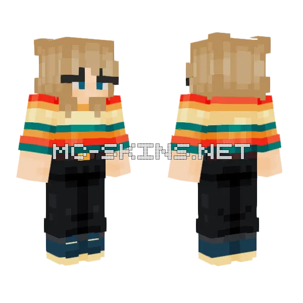 Nihachu Girl Minecraft skin, front and back