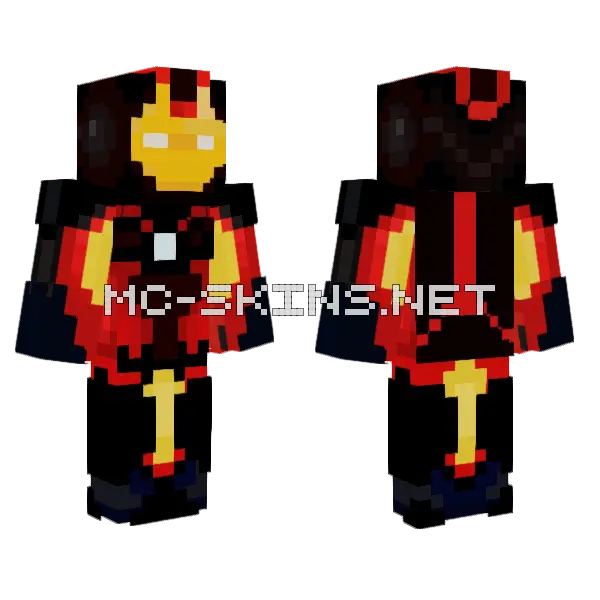 Ninja Iron Man Minecraft skin, front and back