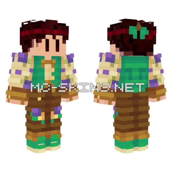 Ninjy Emerald Eagles Minecraft skin, front and back