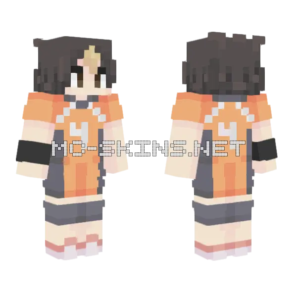 Nishinoya Edited Minecraft skin, front and back