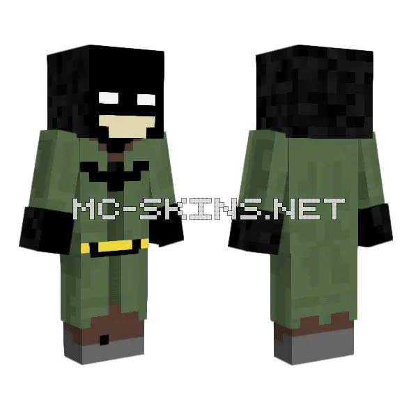 Nitwit Batman Villager Minecraft skin, front and back