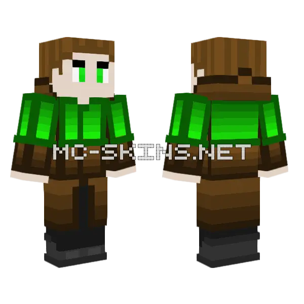 Nitwit Villager Male Minecraft skin, front and back
