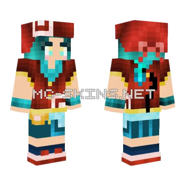 Nmabce Pokemon Trainer Minecraft skin, front and back