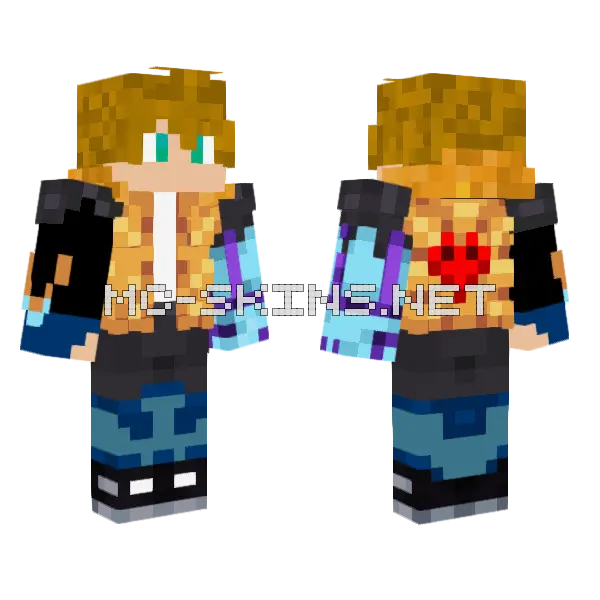 No Armor Hardcore Minecraft skin, front and back