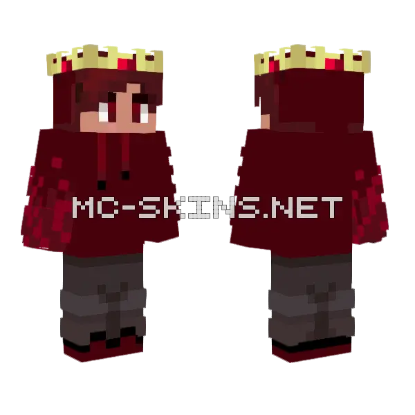 No Bandana Crimson Minecraft skin, front and back