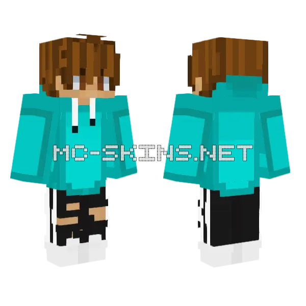 No E Hoodie Minecraft skin, front and back