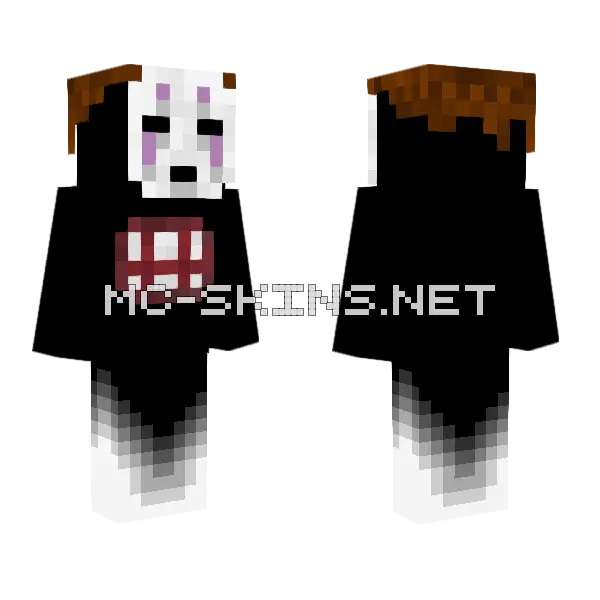 No Face Kaonashi With Mouth Minecraft skin, front and back