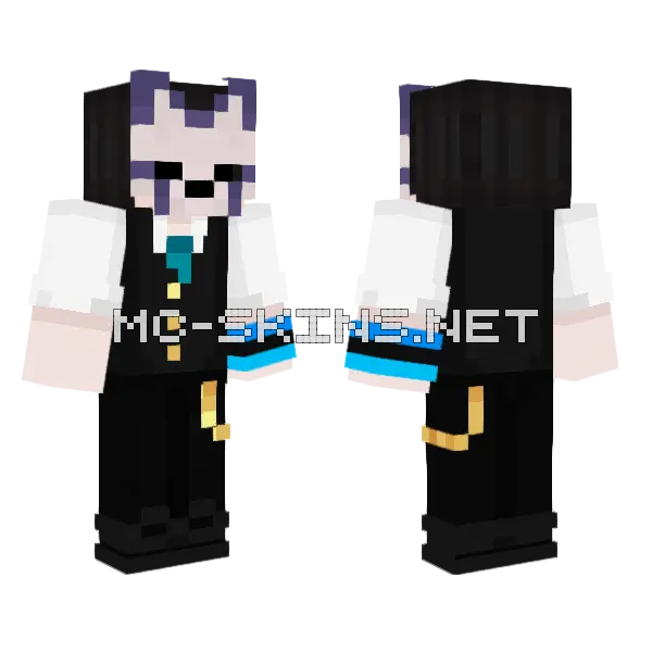 Noah Black and White Outfit Minecraft skin, front and back